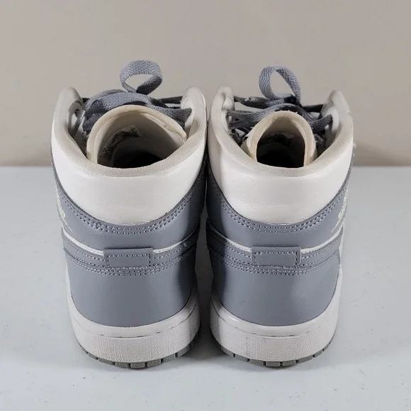 Nike Air Jordan 1 Mid Stealth Sail Grey White BQ6472-115 Women's Size 8 - Picture 3 of 10